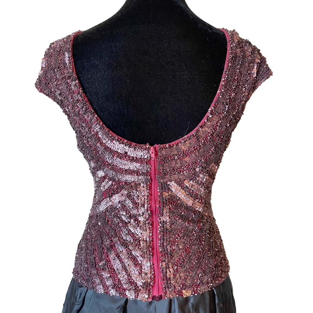 Theia Burgundy Sequin Top - Picture 9 of 11